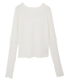 earth music&ecology レース×アイレットプルオ－バー