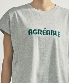 UNFILO L BEAUTY FORM-T cotton ロゴ フレンチスリーブ Tシャツ