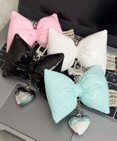 WEGO クッションリボンハートキーホルダー