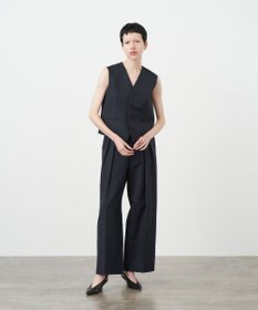 ATON WOOL LINEN SHARKSKIN | ワイドパンツ