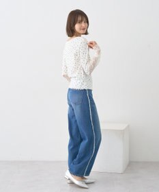 earth music&ecology レース×アイレットプルオ－バー