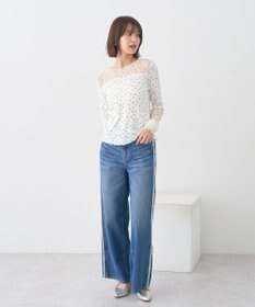 earth music&ecology レース×アイレットプルオ－バー