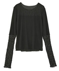 earth music&ecology レース×アイレットプルオ－バー