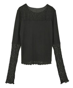 earth music&ecology レース×アイレットプルオ－バー