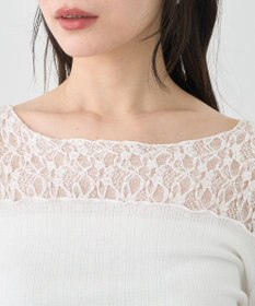 earth music&ecology レース×アイレットプルオ－バー