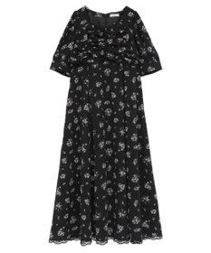 earth music&ecology レース切替フラワーロングワンピース