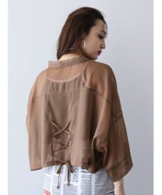 Green Parks ＥＧＯＩＳＴ　５分袖短丈シアーシャツ