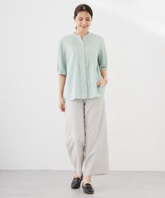 J.PRESS LADIES 【洗える】ラミーポプリン 前開き ブラウス