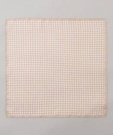 GOTAIRIKU 首にも巻ける【2WAY/日本製】シルク100% ポケットチーフ（チェック柄）