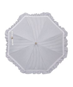 MOONBAT 【遮光/晴雨兼用日傘】POLO RALPH LAUREN(ポロ ラルフローレン) ストライプフリル 長傘 遮熱 UV