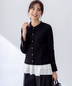 組曲 フレアスリーブニットポロ