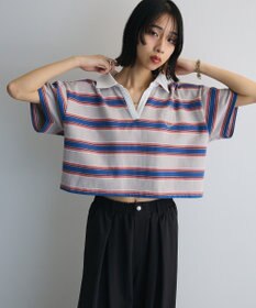 Green Parks エムブレム刺繍ショートボーダーカットソー