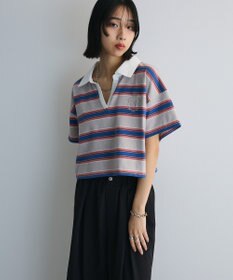 Green Parks エムブレム刺繍ショートボーダーカットソー