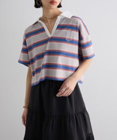 Green Parks エムブレム刺繍ショートボーダーカットソー