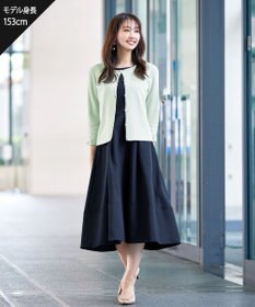 Tiaclasse 【洗える】ミラノリブ編みが大人上品なリボンニットカーディガン