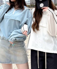 WEGO 【日焼け対策/セットアップ対応】ラッシュガードラインアノラックパーカー