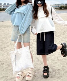 WEGO 【日焼け対策/セットアップ対応】ラッシュガードラインアノラックパーカー