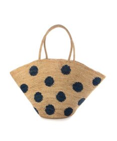 UNBILLION カシュカシュ cachecache / ドット柄ラフィアビッグトートバッグ カゴバッグ