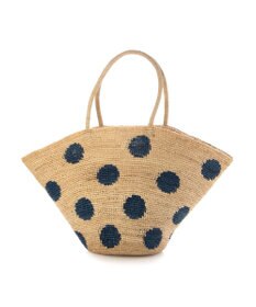 UNBILLION カシュカシュ cachecache / ドット柄ラフィアビッグトートバッグ カゴバッグ