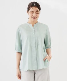 J.PRESS LADIES 【洗える】ラミーポプリン 前開き ブラウス