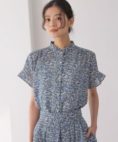 組曲 フラワーガーデンプリント ブラウス