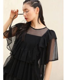 Green Parks ■ＥＳＣＡＲ　ドットチュールフレアヨークプルオーバー