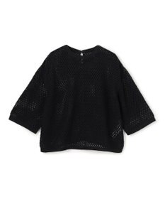 UNFILO クロシェレースニット ハーフスリーブ プルオーバー