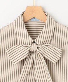 組曲 【ボウタイ付き】コンパクトシャーティング ストライプシャツ