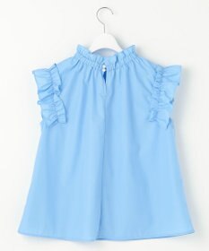 Feroux 【洗える】スタンドカラーフリルスリーブ ブラウス