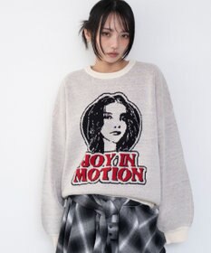 WEGO グラフィックニットプルオーバー