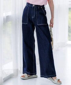 23区 S 【見上愛さん着用】23区DENIM サマー ベイカーパンツ ネイビー系