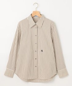 組曲 【ボウタイ付き】コンパクトシャーティング ストライプシャツ