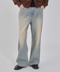 WEGO 【ユニセックス着用ITEM/ウエスト調整可】フレアデニムパンツ