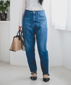 caqu FS linen ankle tapered アンクル丈 テーパードボーイフィットリネンデニム