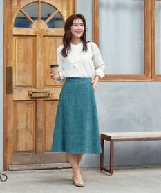 Tiaclasse 【洗える・スマート裏起毛】ジョーゼットフリルブラウス