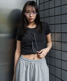 WEGO ヴィンテージライクレースアップT