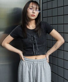 WEGO ヴィンテージライクレースアップT