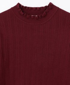 ANY 【洗濯機可/吸湿発熱】フリルネックリブニット