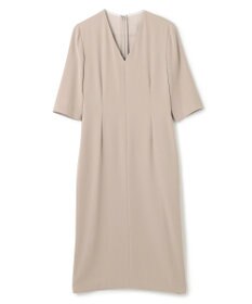 BEIGE， 【洗える・L-size】CINDY / Vネックハーフスリーブワンピース