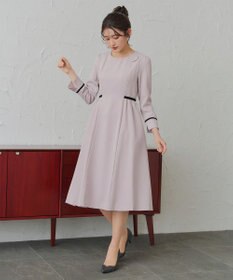 Tiaclasse 【安田美沙子さん着用・新色追加・洗える】ベロアラインフレアワンピース