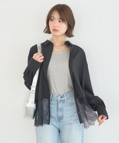 earth music&ecology 適ON レースヘムシャツ