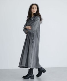 Green Parks ■ESCAR デニムラッフルカラーワンピース