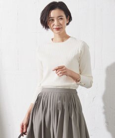 J.PRESS LADIES 【洗える】RAYON STRETCH PLAIN クルーネック ニット