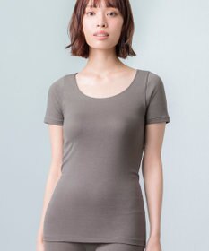 Wing あったかインナー オーガニックコットン混 やわらかくやさしい肌ざわり 【綿の贅沢オーガニック】 綿混 保温性 3分袖 半袖 秋 冬 EL4331 ウイング／ワコール