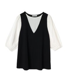 Green Parks ベスト風ドッキングニットプルオーバー