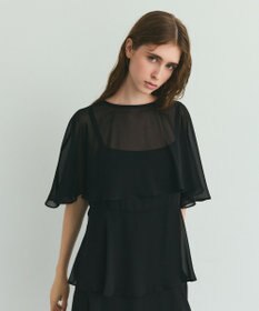 GRACE CONTINENTAL シフォンケープドレス