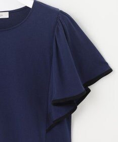 Feroux 【UVケア】バイカラーラッフルスリーブ Ｔシャツ