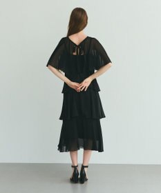 GRACE CONTINENTAL シフォンケープドレス