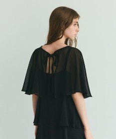 GRACE CONTINENTAL シフォンケープドレス