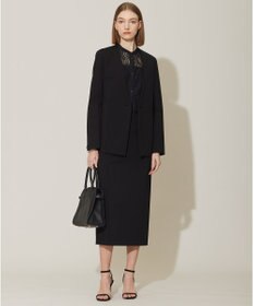 ICB 【洗える】コットンコンプレッシャー ノーカラージャケット